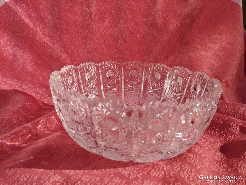 Beautiful lead crystal deep bowl, centerpiece