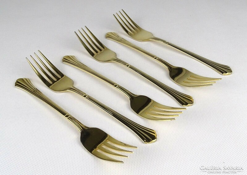 1O397 marked gold-plated cutlery set fork set 6 pieces