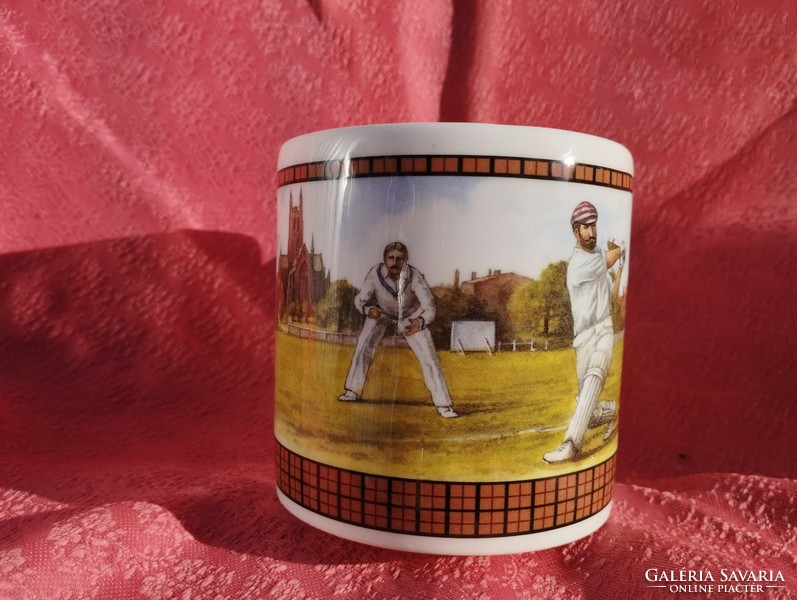 Angol porcelán teás csésze, krikett verseny