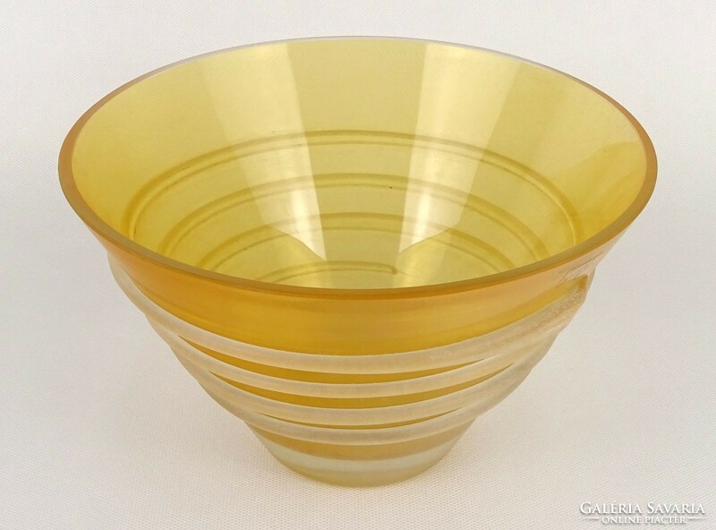 1O250 marked artistic blown glass table center serving bowl 13 x 21 cm
