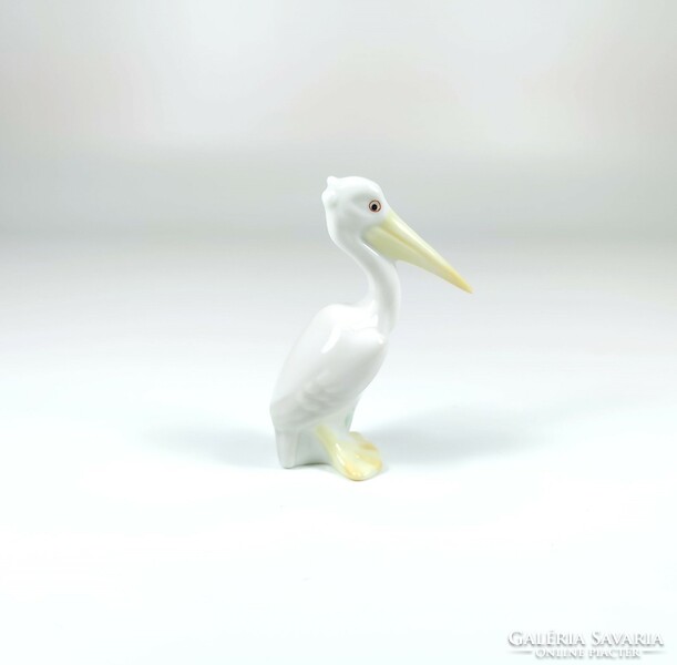 HERENDI, PELIKÁN MADÁR, MINIATŰR KÉZZEL FESTETT PORCELÁN FIGURA 8.5 CM, HIBÁTLAN! (I068)