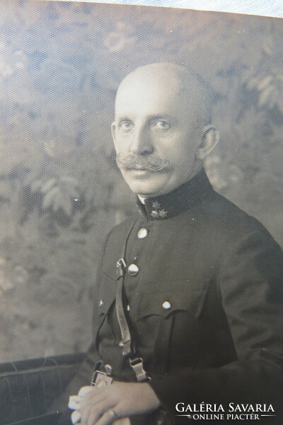 Old military (?) photo sheet, older man in uniform circa 1910-30s