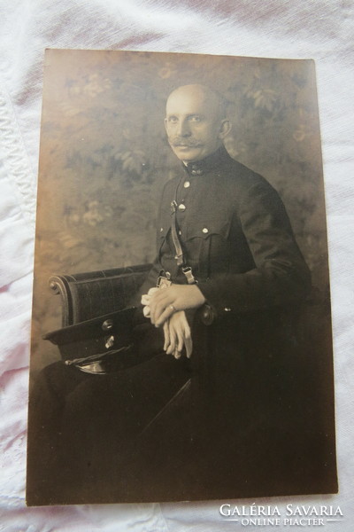 Old military (?) photo sheet, older man in uniform circa 1910-30s