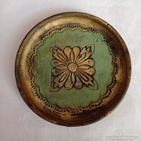 Italian painted / gilded wooden coasters 3 pcs