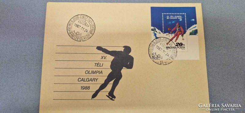 First day envelope, xv. Winter Olympics Calgary 1988.