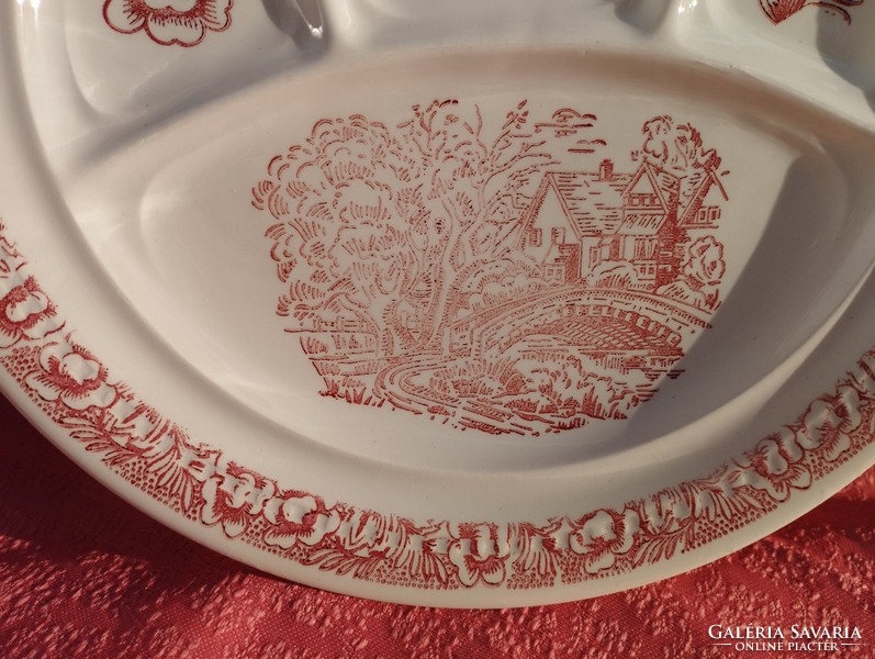 Divided, English porcelain serving bowl