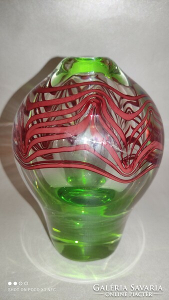 Vintage rarity exbor novybor ivo rose glass vase 1970s