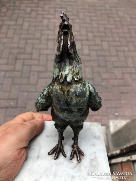 Viennese rooster statue, cold painted, 16 cm in size.