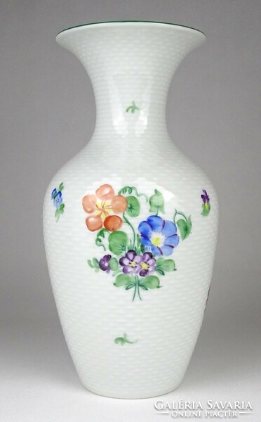 1O353 Virágmintás nagyméretű Herendi Tertia porcelán váza 25.5 cm