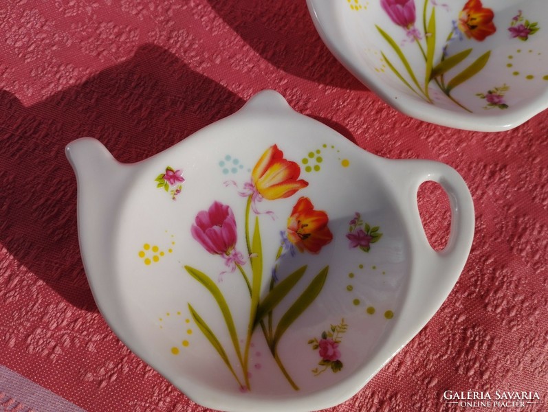 Porcelán teafilter kínáló,  asztali kiegészítő, 2 db
