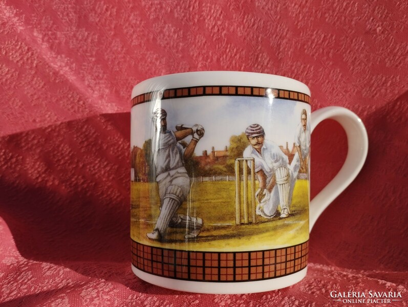 English porcelain tea cup, cricket match