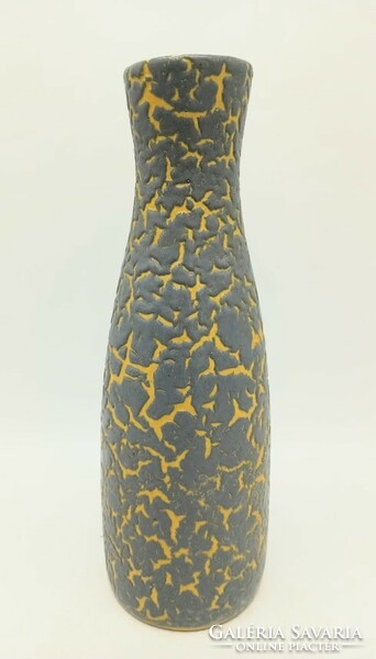 Retro applied art ceramic vase, 27.5 cm, gray-yellow