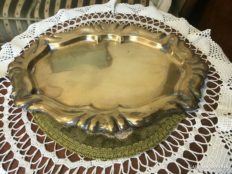 Antique! Alpaca table serving set on tray, caviar or pâté serving spreader and saucer