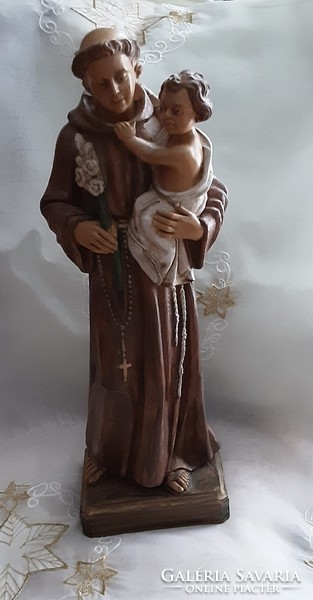 Original Italian, 30 cm wooden saint antal statue, numbered, malsiner work