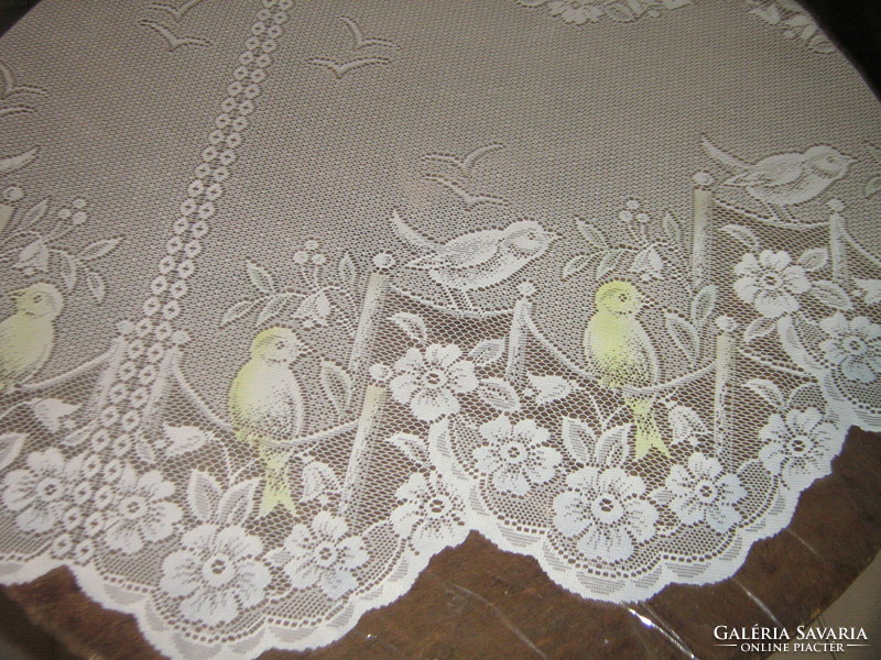 Gyönyörű vintage madaras virágos pasztell színű vitrázs függöny