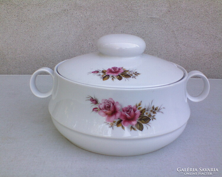 Eschenbach rose soup in porcelain bowl with lid