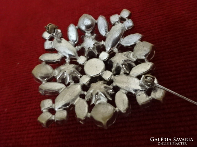 White stone brooch from the 60s, size 5x5 cm. Jokai.