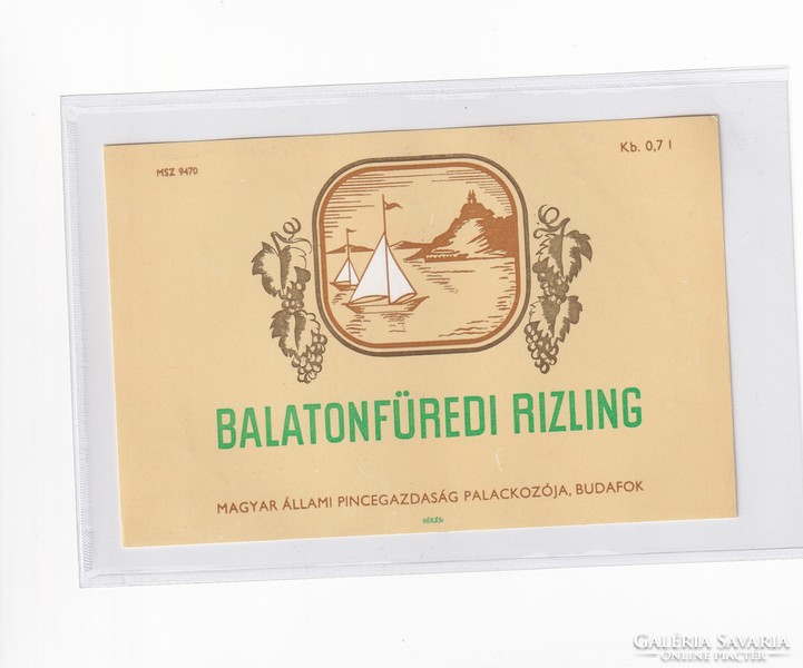 Balatoni Rizling Bor címke