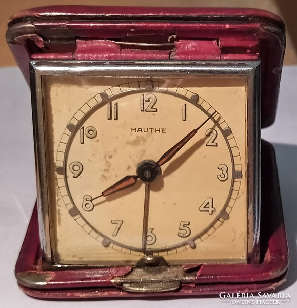Antique mauthe working travel watch from the 1940s, travel alarm clock