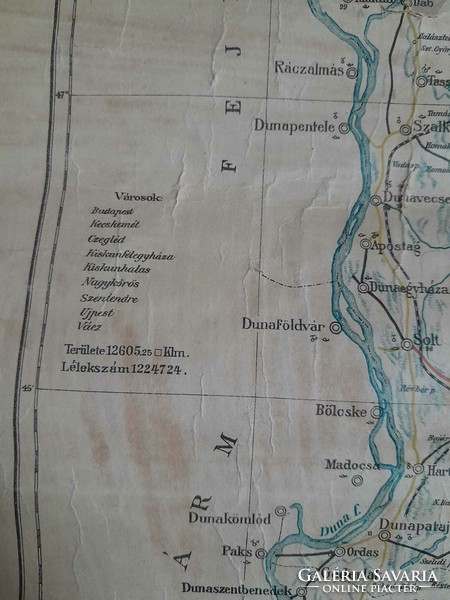 A rare item! Pest-pilis-solt kis-kun county road network map