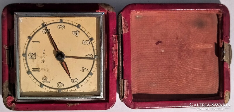 Antique mauthe working travel watch from the 1940s, travel alarm clock