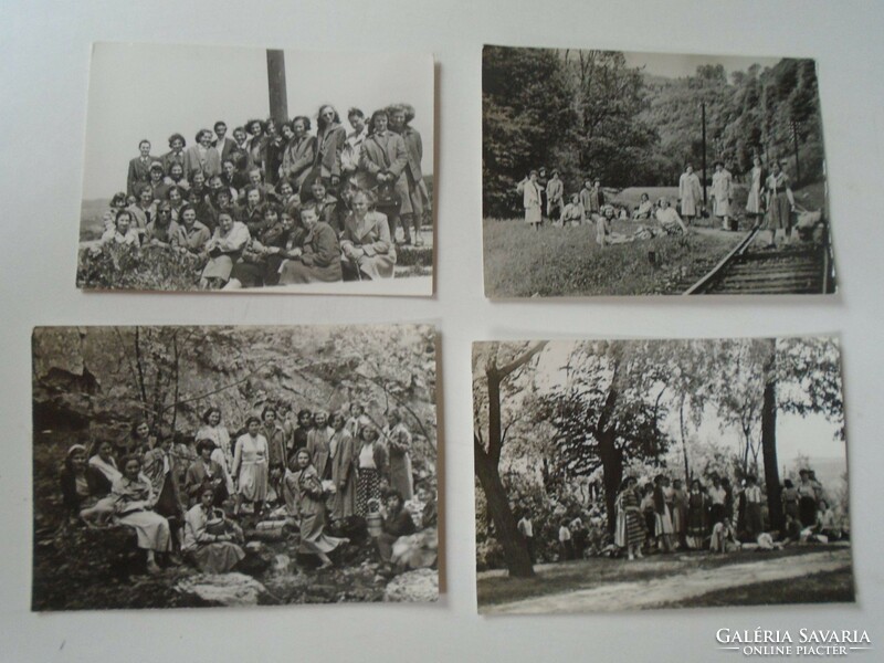 S0702.5  Svetits Leánygimnázium növendékei Debrecen 1959k  3 db  kisméretű fotó  -osztálykirándulás