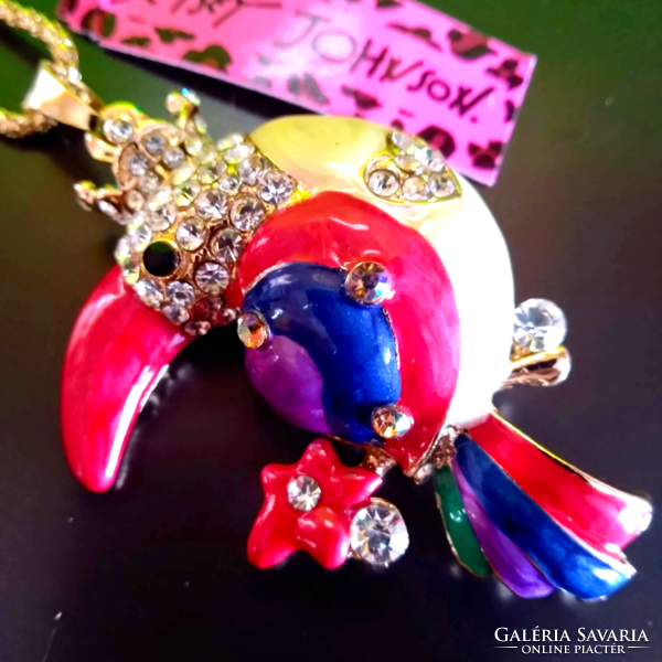 Betsey Johnson 3 D-s Szarvascsőrű madár pulóver nyaklánc 66