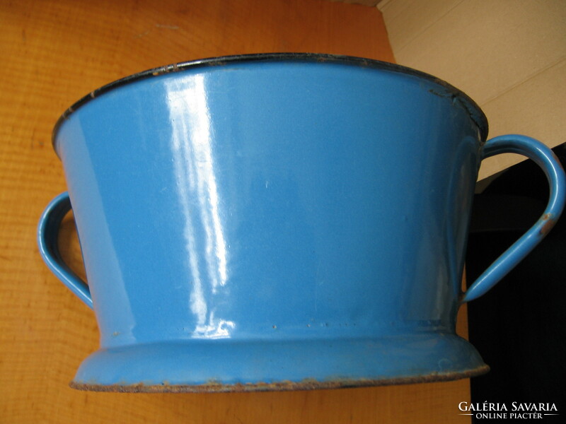 Retro blue enamel filter bowl Budafok