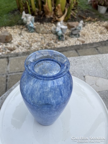 Retro rarer blue vase cracked beautiful veil glass veil Carcagi berek bath glass