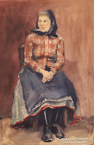 Magdolna Szőnyi (1915-1992): young woman in folk costume