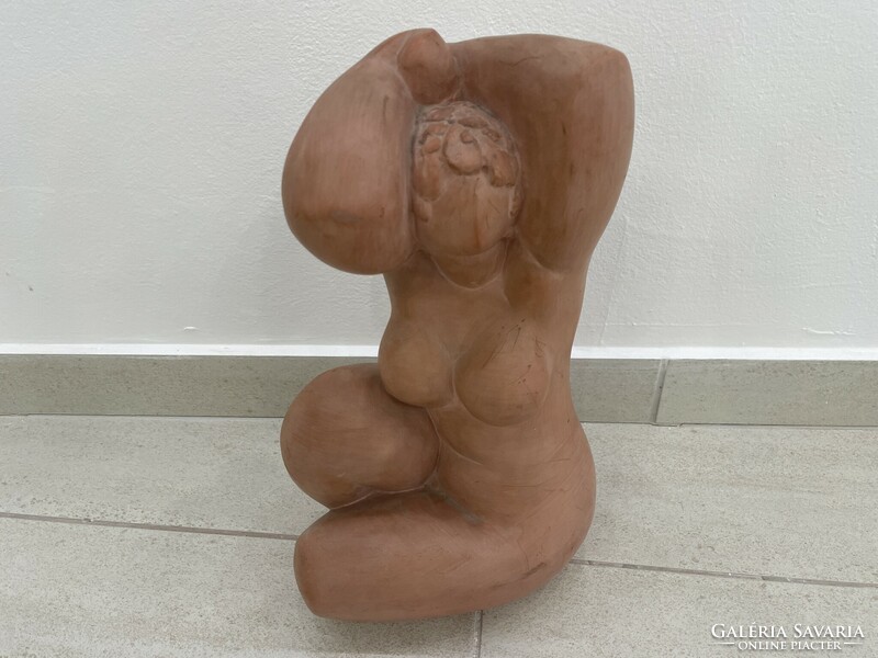 Seregi József terrakotta szobor akt női alak figura modern retro mid century
