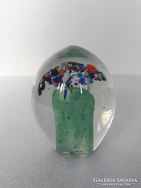 Gyönyörű súlyos Muránói üveg levélnehezék, 62 dkg