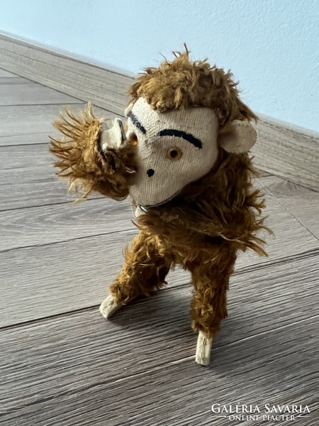 Antik óraszerkezetes fésülködő majmocska játék majom felhúzós