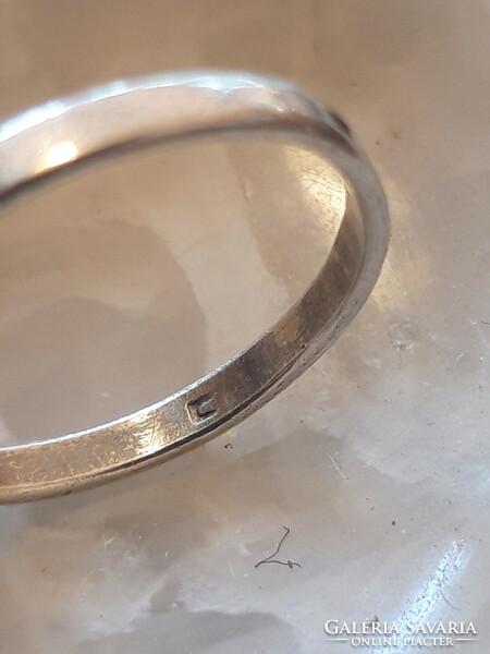 Rózsaszín köves, régi ezüst gyűrű - 51- es méret