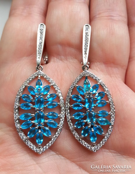Blue rhinestone earrings