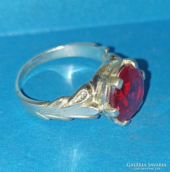 White gold ring with a beautiful ruby stone.