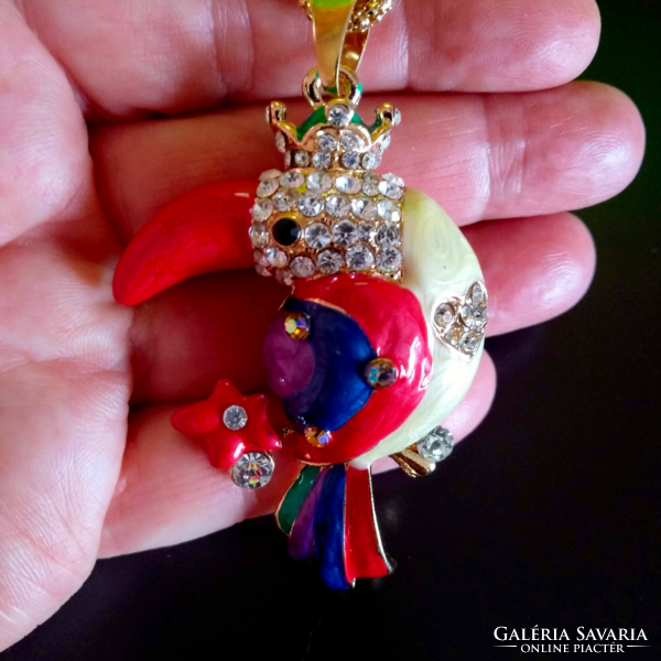 Betsey Johnson 3 D-s Szarvascsőrű madár pulóver nyaklánc 66