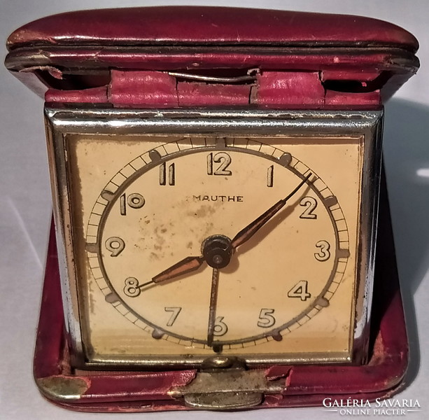 Antique mauthe working travel watch from the 1940s, travel alarm clock