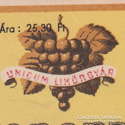 Toborzó Brandy címke (Unicum likőrgyár)