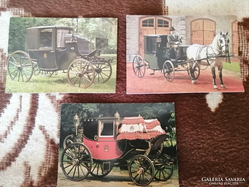 Transport museum vehicle series. Postcards! 3 Pcs.