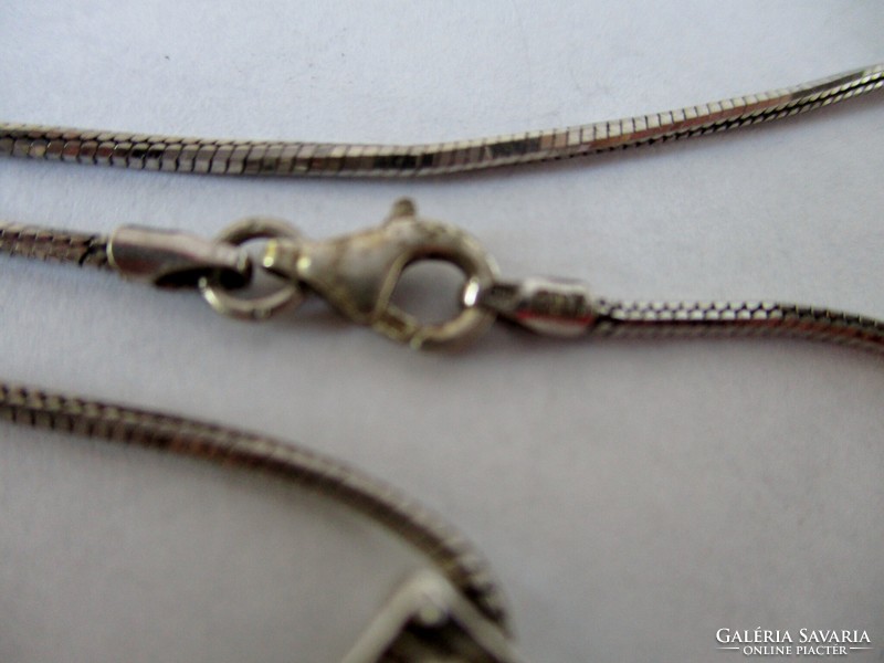 Beautiful old silver necklace with 2 pendants