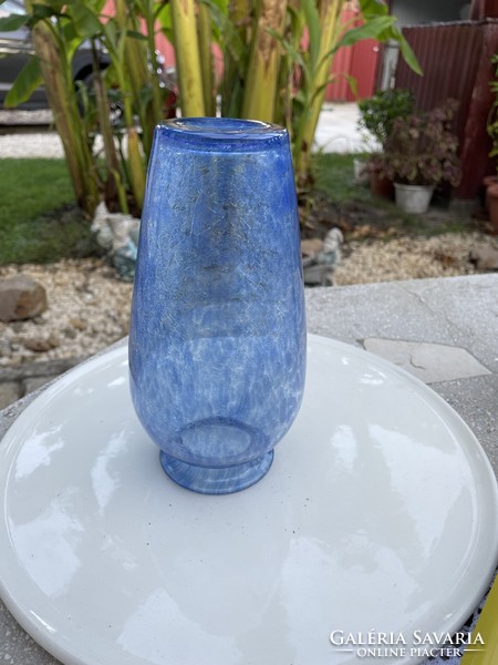 Retro rarer blue vase cracked beautiful veil glass veil Carcagi berek bath glass