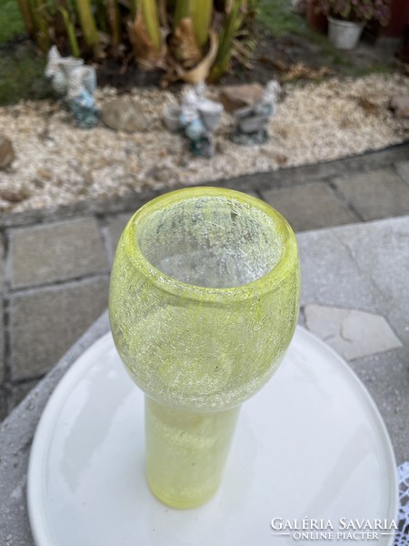 Retro rarer yellow vase cracked beautiful veil glass veil Carcagi berek bath glass