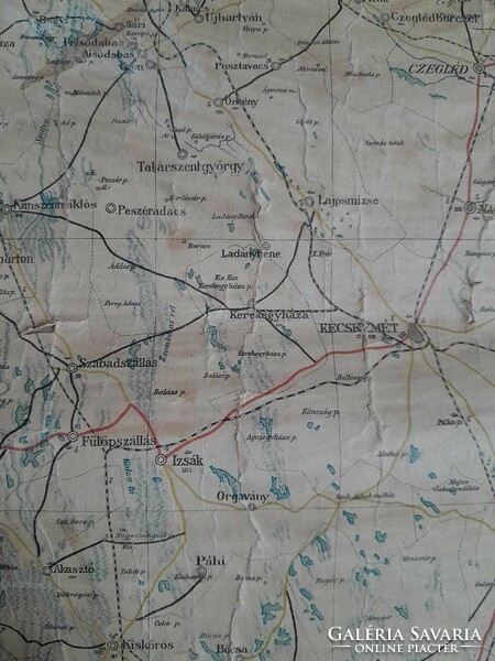 A rare item! Pest-pilis-solt kis-kun county road network map