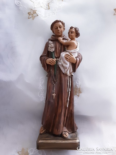 Original Italian, 30 cm wooden saint antal statue, numbered, malsiner work