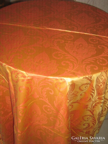 Beautiful vintage baroque pattern huge filigree silk tablecloth