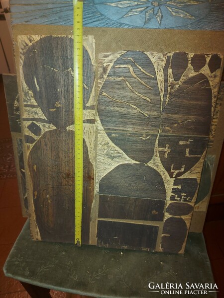 Diskay lenke (1924-1980), wooden block, size 45 x 36 cm