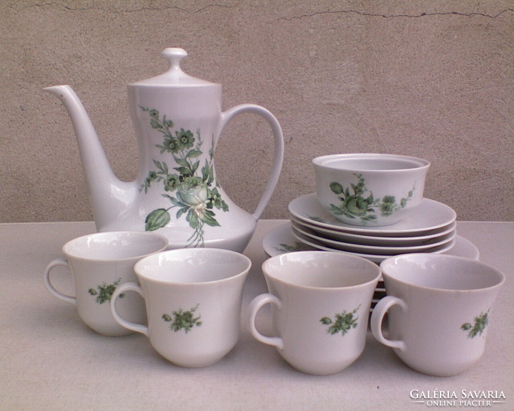 Bavaria green rose porcelain coffee set