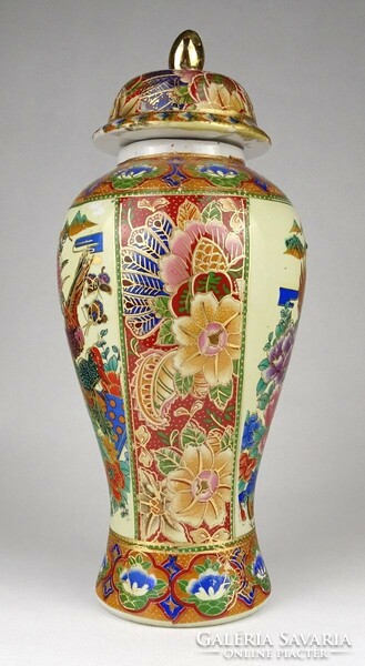 1O382 Hibátlan gazdagon díszített kínai porcelán váza urna váza 30 cm
