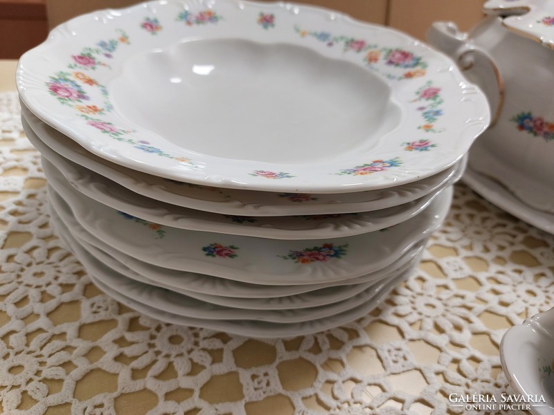 Zsolnay beautiful, rare porcelain tableware with small flowers